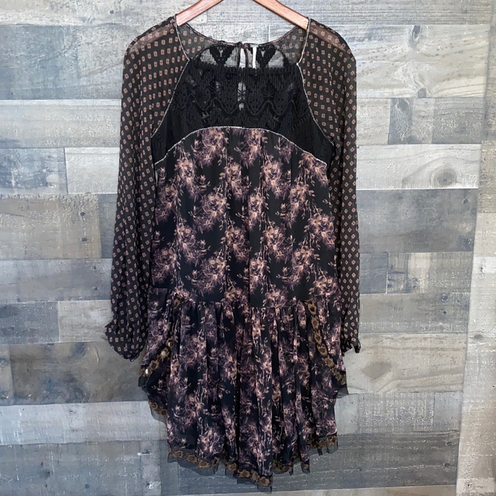 Beautiful Black and Brown Free People Blouse